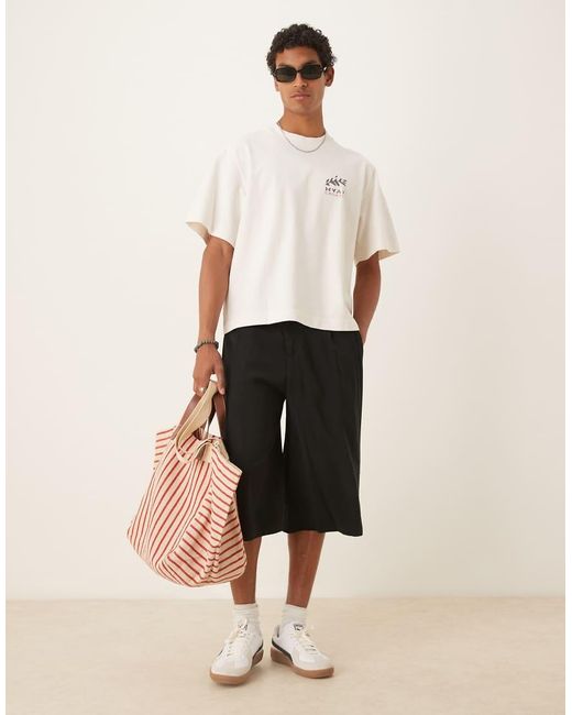 Camiseta Corta Blanca Con Estampado Trasero Location De Abercrombie & Fitch de hombre de color White