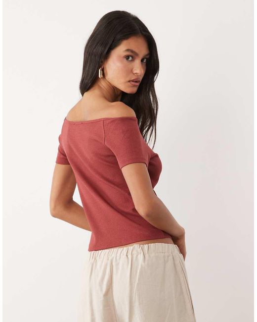 Mango Red Teen Cotton Rich Scoop Neck T-shirt