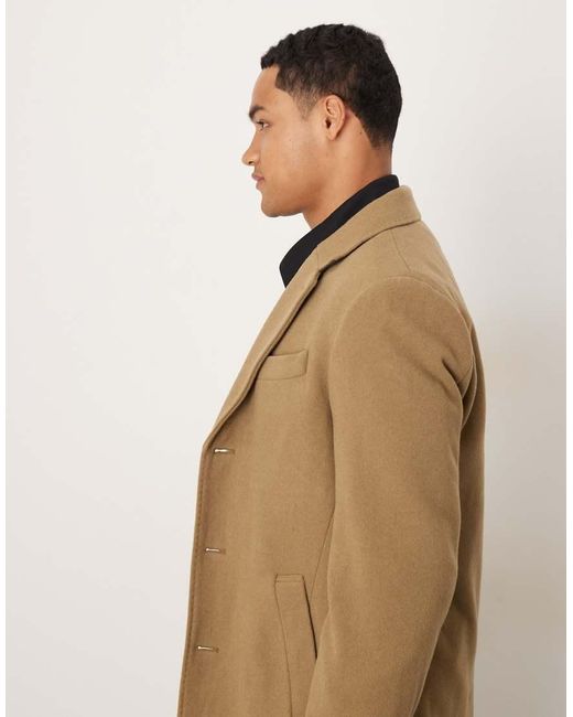 Mango Natural Wool Mix Tailored Coat for men