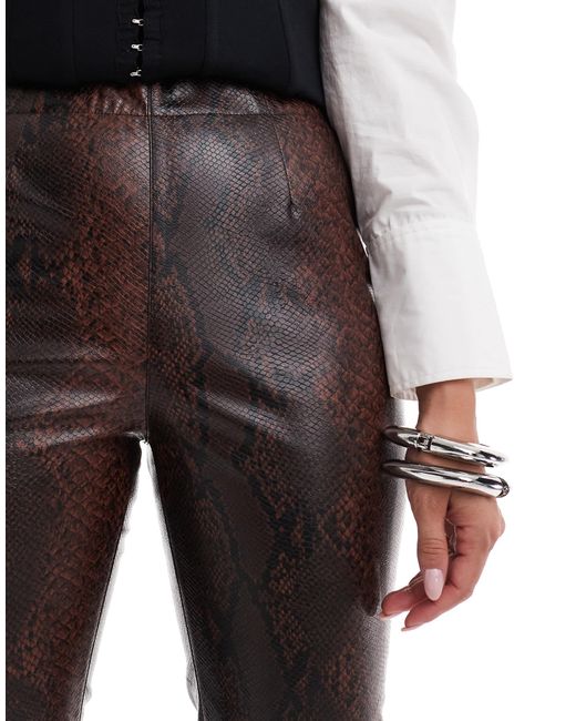 ASOS White Tailored Faux Leather Clean Flare Trousers