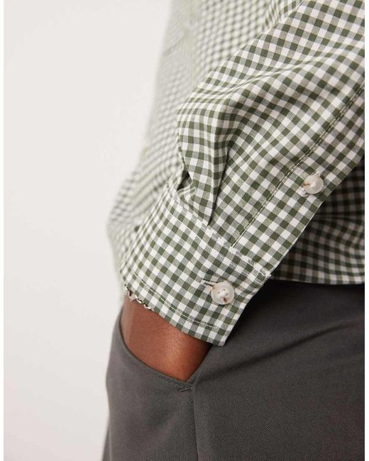 Camicia Oversize Corta A Quadri di ASOS in Gray da Uomo