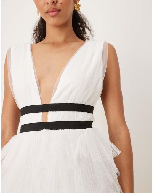 True Decadence Natural Tulle Maxi Dress
