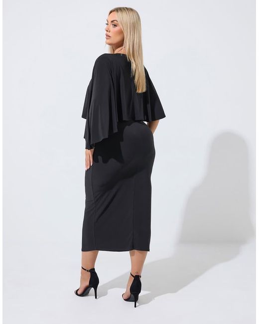 Yours Clothing Blue Maxi Cape Dress