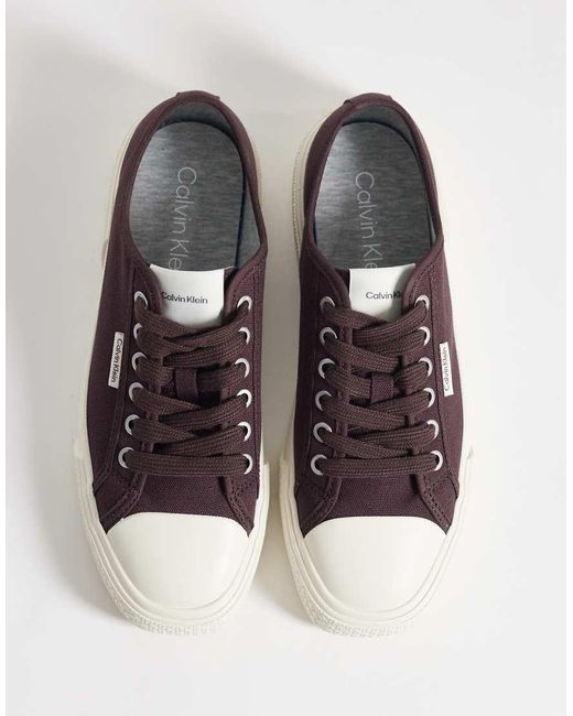 Calvin Klein Brown Chunky Canvas Trainers