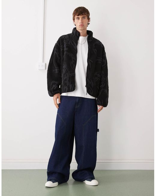 Weekday Black Jaquard Pile Jacket for men