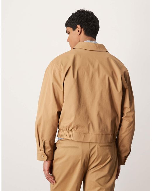 Blouson harrington d'ensemble élégant en coton peau ASOS pour homme en coloris Natural