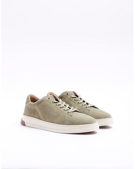River Island White Suede Trainers for men
