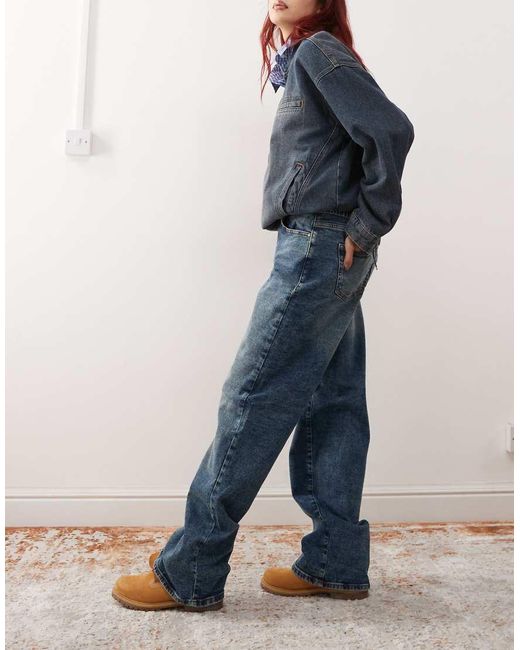 Noisy May Blue Josie High Waist Baggy Jeans