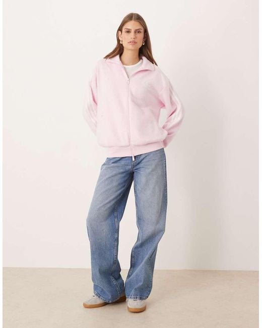 Adidas Originals Pink Firebird Fluffy Track Top