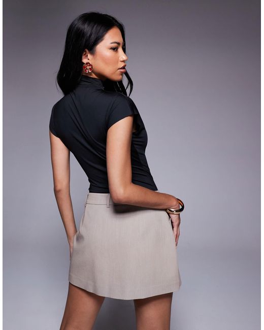 Body près du corps à mancherons et col montant ASOS en coloris Blue