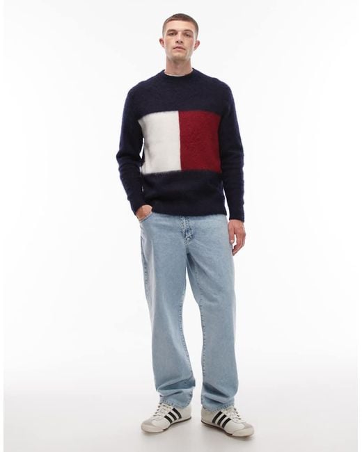Tommy Hilfiger Blue Alpaca Big Flag Jumper for men