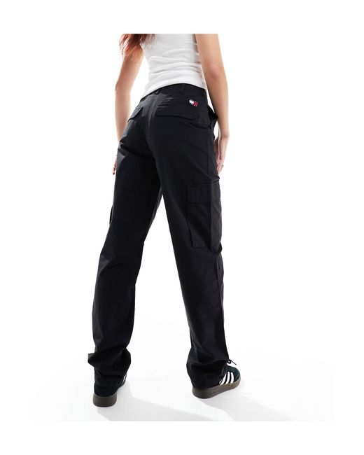 Harper - pantalon cargo taille haute Tommy Hilfiger en coloris Black