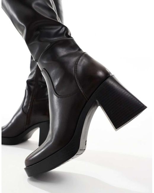 Schuh Blue Doja Chunky Knee Boots