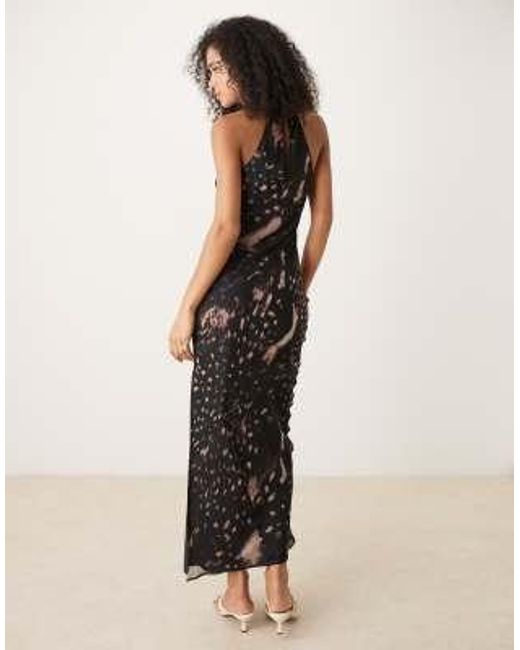 ASOS Multicolor Asos Deisgn Chiffon High Neck Midi Dress