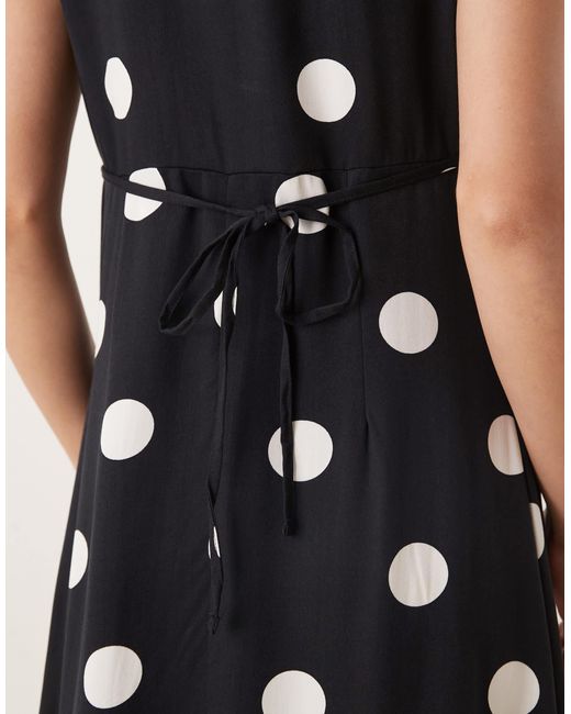 Clara - robe mi-longue à pois et manches volantées - et blanc Nobody's Child en coloris Black