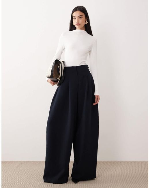 Nobody's Child White Ribbed Grown On Neck Long Sleeved Top