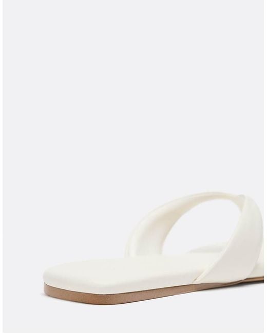 Stradivarius White Thong Flat Sandals