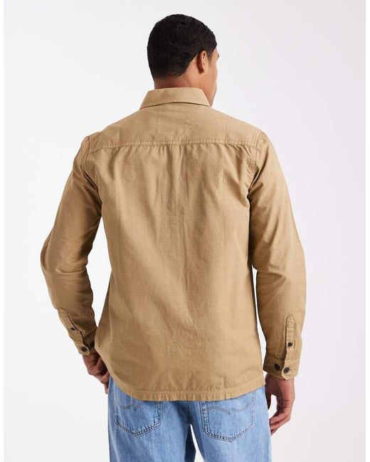 Chaqueta Abotonada Estilo Camisa De Popelina De Algodón De -Neutro Threadbare de hombre de color Natural