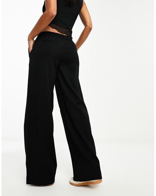 Pantalones De Vestir Negros Sin Cierres De Talle Medio De Object de color Black