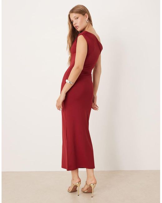 Gina Tricot Red Soft Twist Asymmetric Maxi Dress