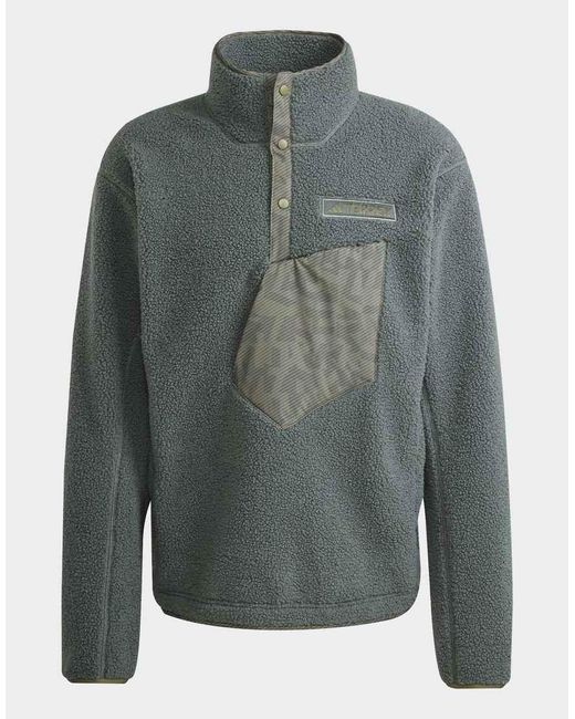 Sudadera Verde Hiedra Sin Cierres De Felpa Mullida Terrex Xploric High Pile Fleece De -Negro Adidas de hombre de color Gray