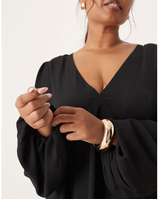 Pretty Lavish Curve Black Ashton Ruffle Maxi Dress