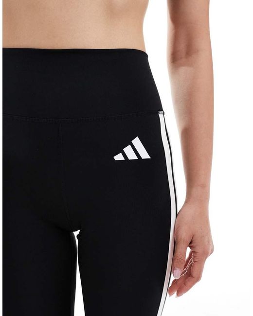 Adidas Originals Black Adidas Training Essentials 3 Stripe Full Length leggings