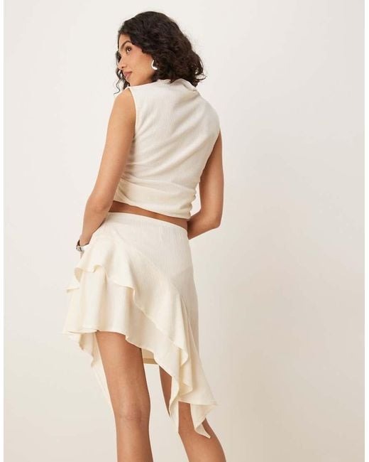 ASOS Minirok Met Textuur En Ruches in het Natural