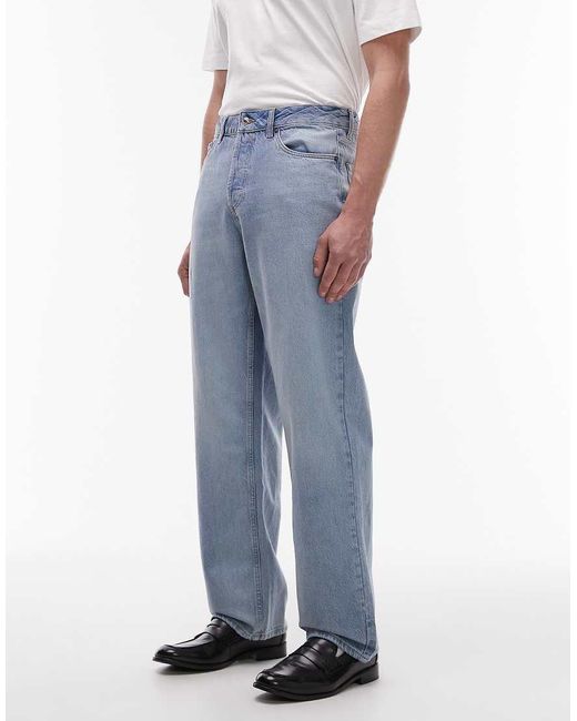 Topman Blue Rigid baggy Jean for men