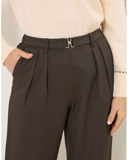 Long Tall Sally Natural Buckle Wide Leg Trousers