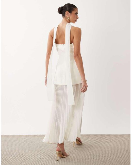 Gina Tricot Natural Dropped Waist Scarf Maxi Dress