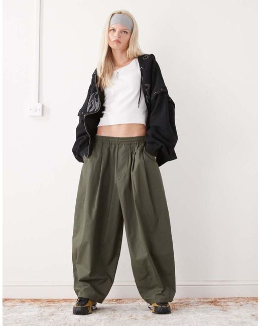 Collusion Green Balloon Leg Trouser