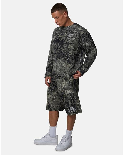 Good For Nothing Black Baggy Camo Shorts for men