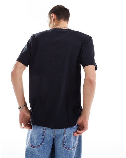 T-shirt nera unisex con logo del trifoglio di Adidas Originals in Blue