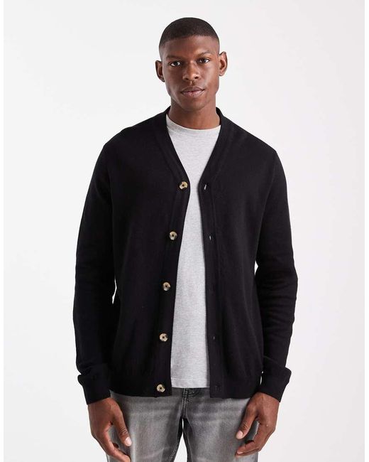 Cárdigan De Punto De Threadbare de hombre de color Blue