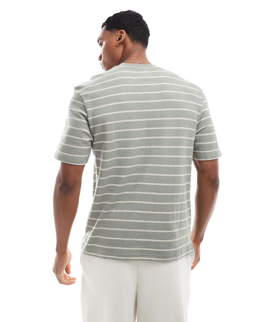 River Island White Stripe T-shirt for men