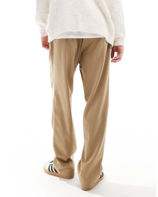 Pantaloni Eleganti A Fondo Ampio Con Pieghe Sul Davanti di Jack & Jones in Natural da Uomo
