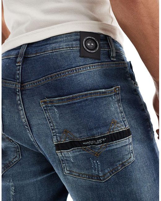 Marshall Artist – schmal geschnittene jeans mit vintage-waschung in Blue für Herren