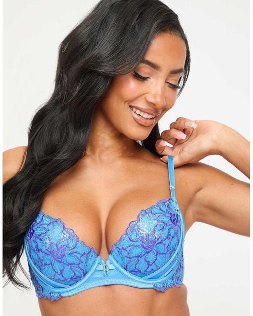 Ann Summers Blue Camille Padded Plunge Bra