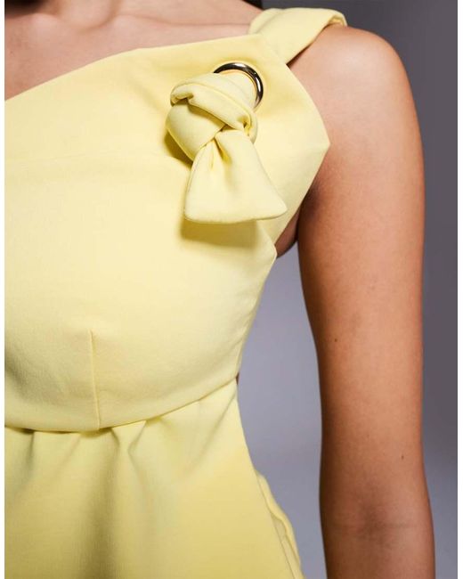 ASOS Blue Mini Dress With Slouch Manipulation And Puffed Chunky Knot Strap