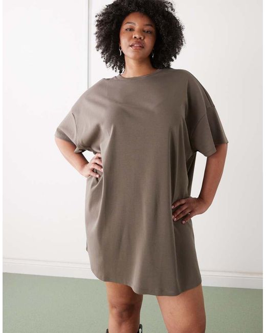 Noisy May Brown Boxy T-shirt Dress