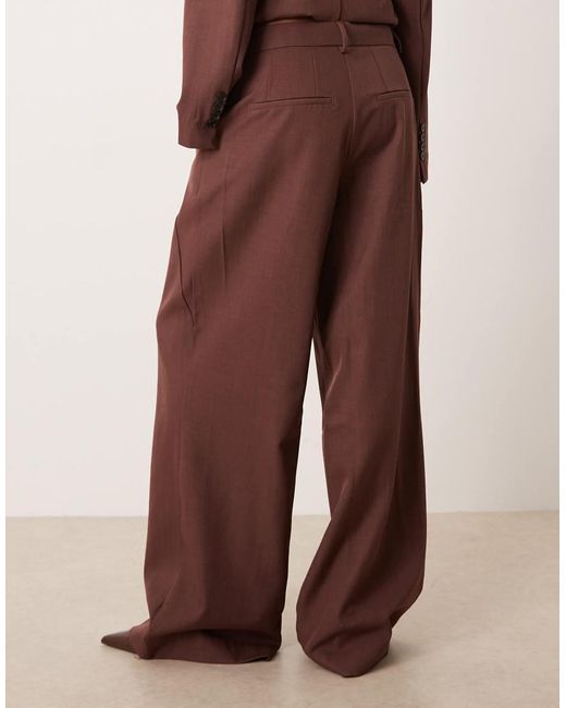 Y.A.S Brown Wide Leg Tailo Trouser Co-ord