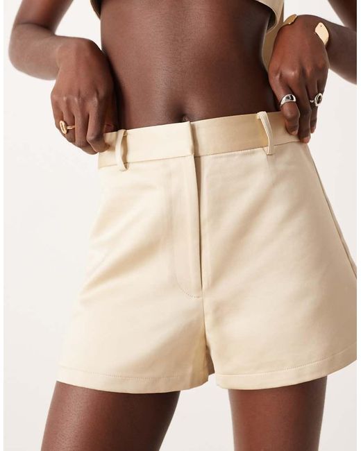 ASOS Satijnen Micro Short in het Natural