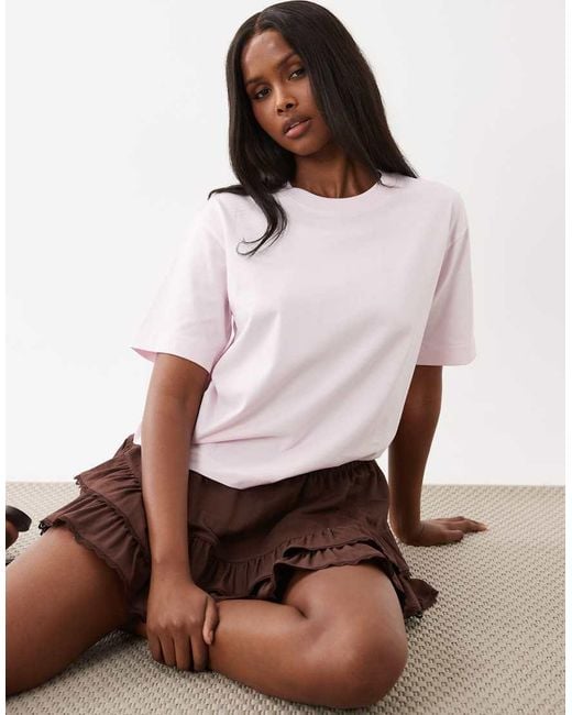 Gina Tricot White Short Sleeve Boxy T-shirt