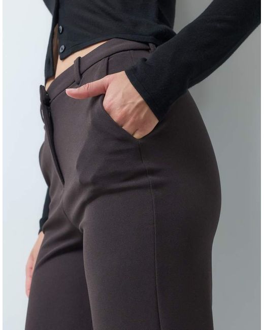 Vero Moda Black Straight Leg Jersey Trousers With Belt Loops