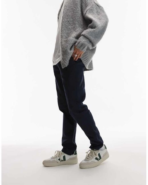Topman Gray Slim Chino Trousers for men