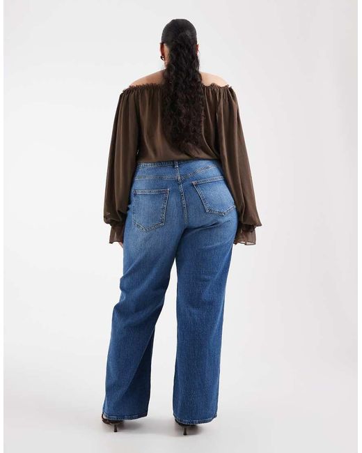 Vero Moda Blue Tessa High Waisted Wide Leg Jeans