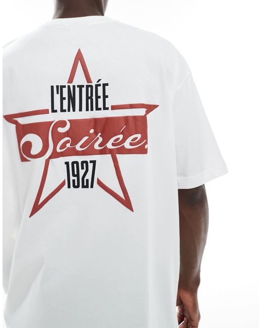 ASOS White Oversized T-shirt With Text Graphic for men