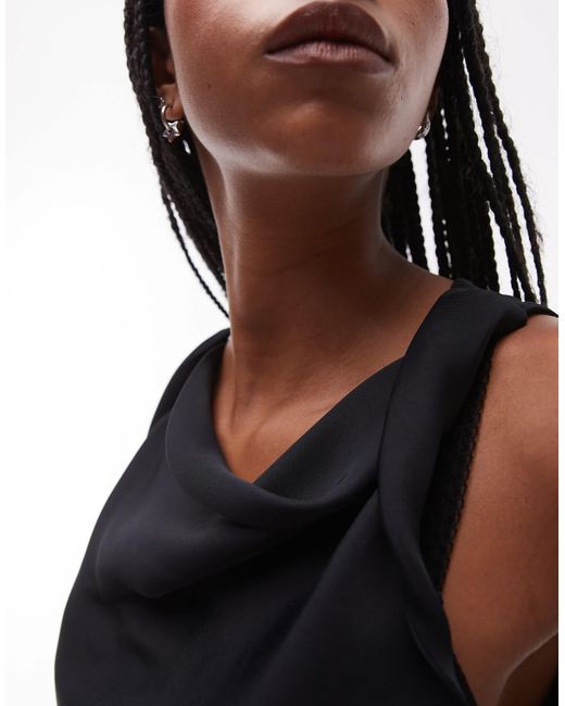 TOPSHOP Black Twist Strap Sleeveless Top