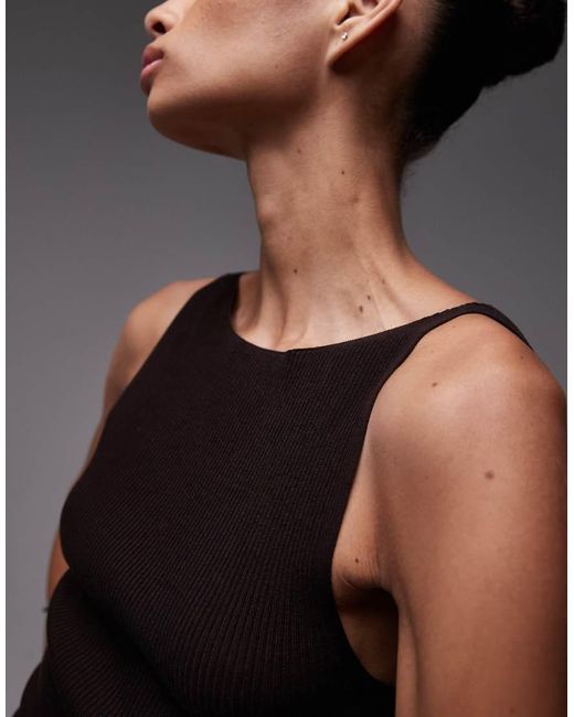 & Other Stories Mouwloze Gebreide Top Met Boothals in het Black